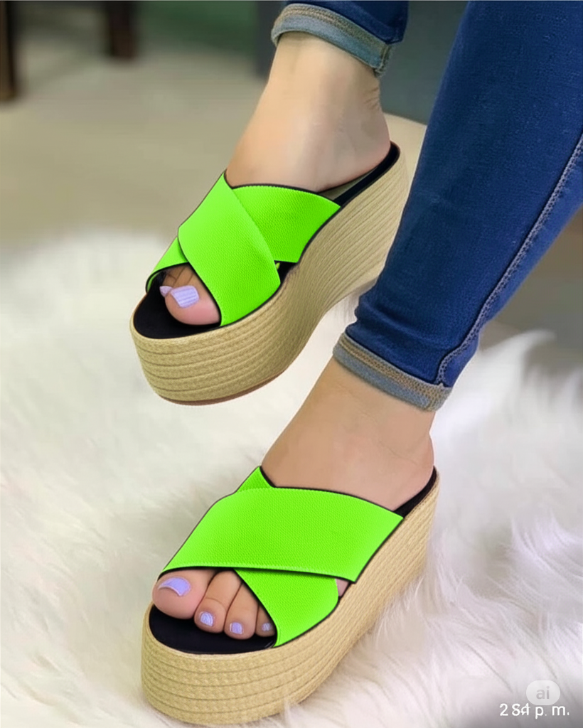 Sandalias Plataforma Esparto Cruzadas | Comodidad y Estilo