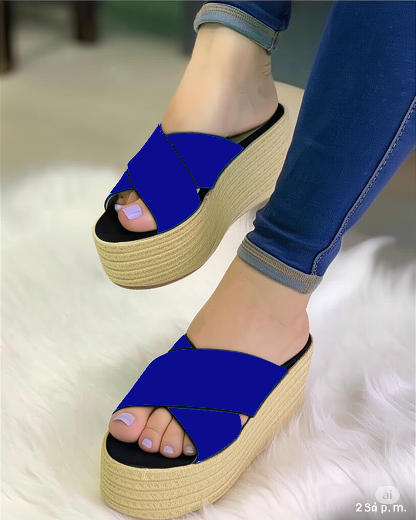 Sandalias Plataforma Esparto Cruzadas | Comodidad y Estilo