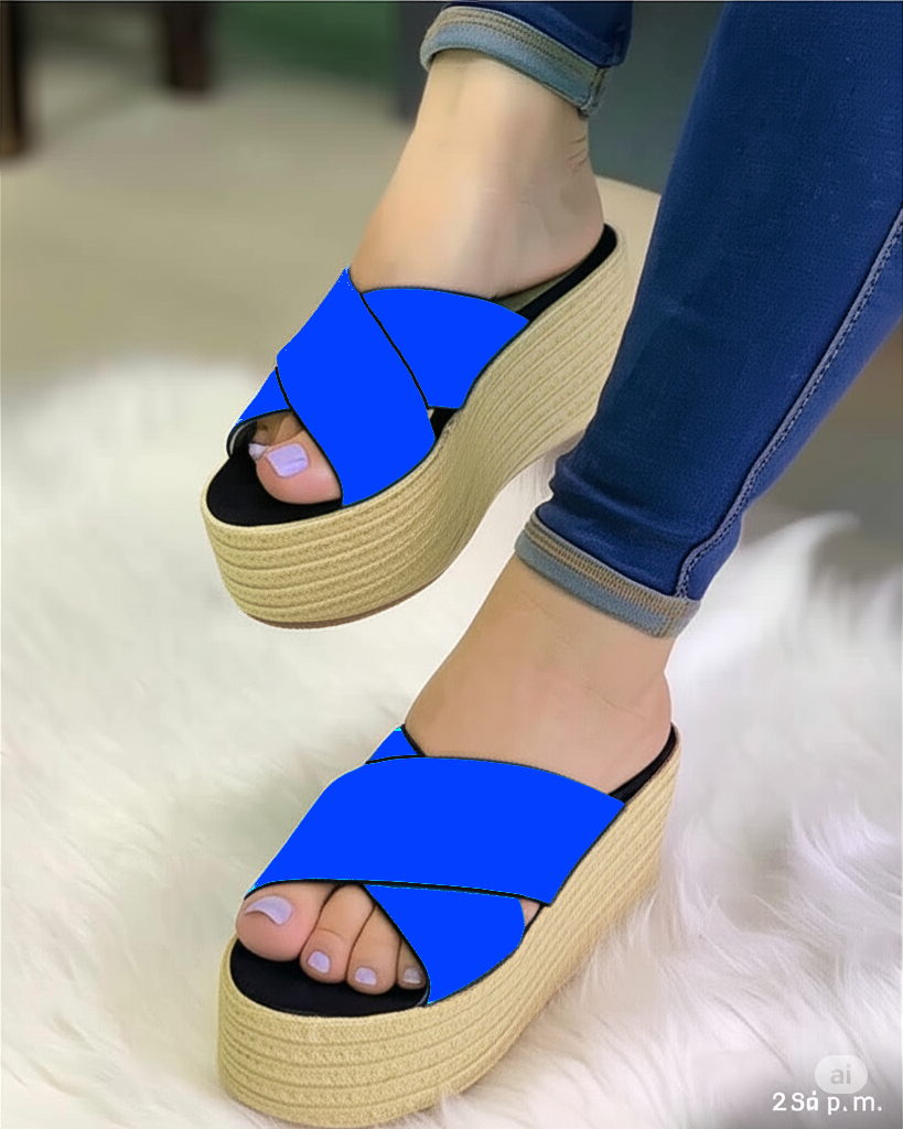 Sandalias Plataforma Esparto Cruzadas | Comodidad y Estilo