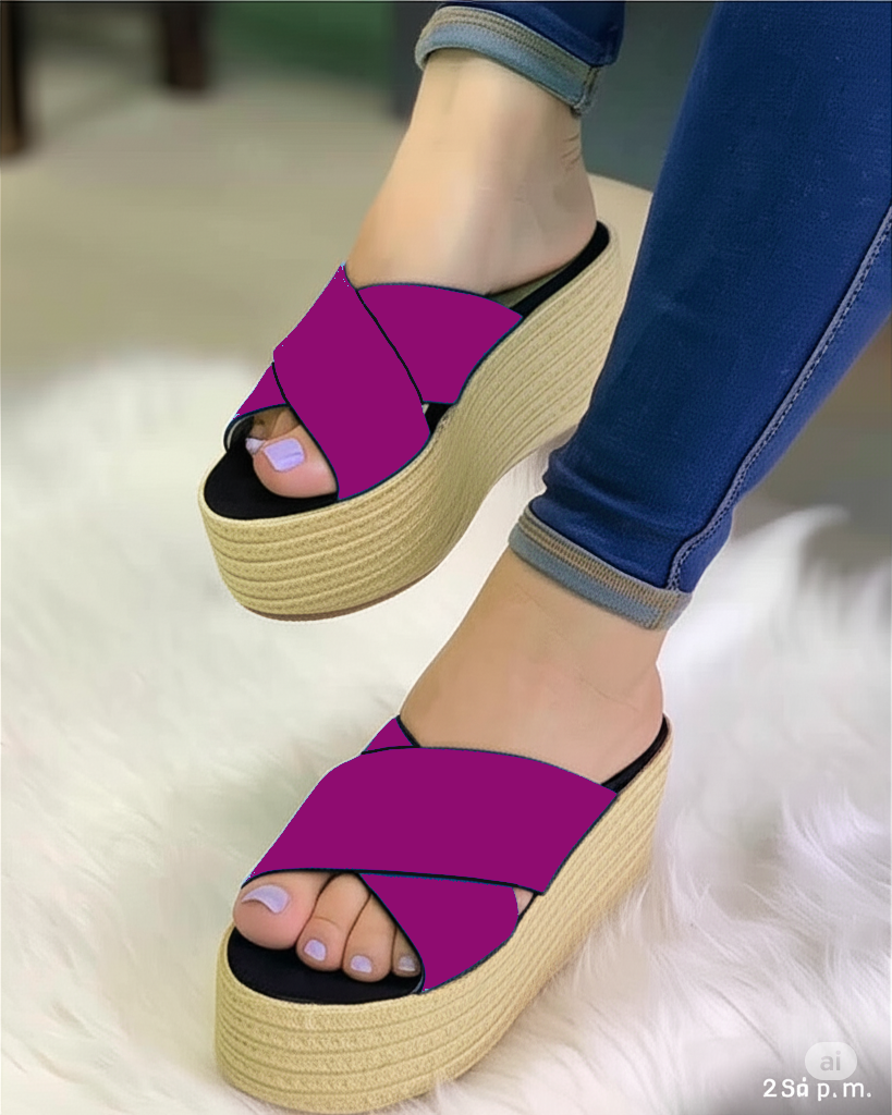 Sandalias Plataforma Esparto Cruzadas | Comodidad y Estilo