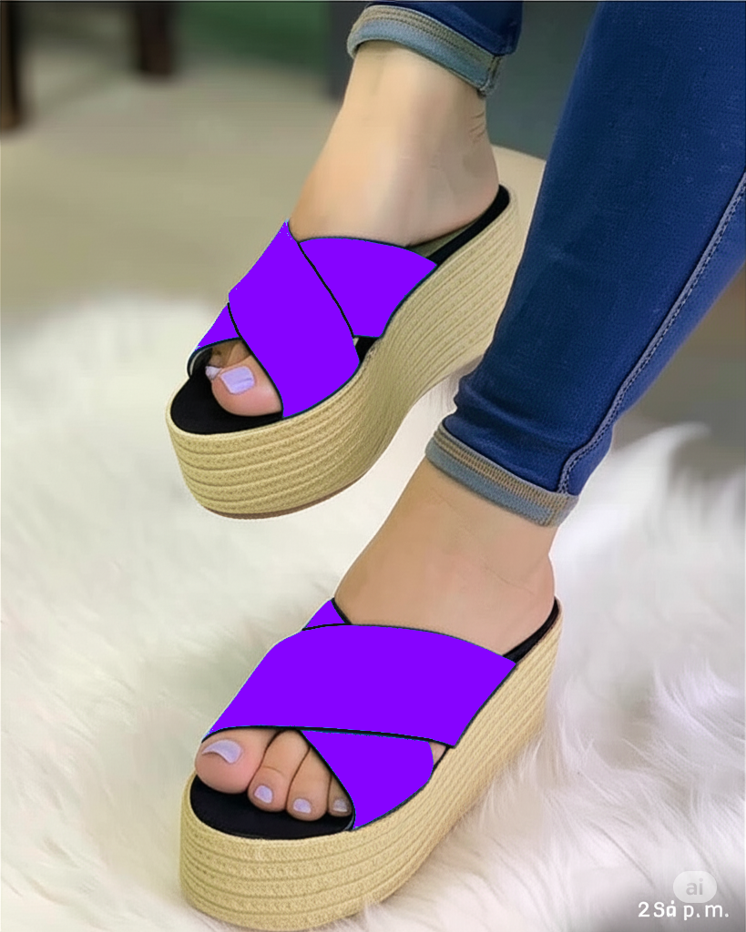 Sandalias Plataforma Esparto Cruzadas | Comodidad y Estilo