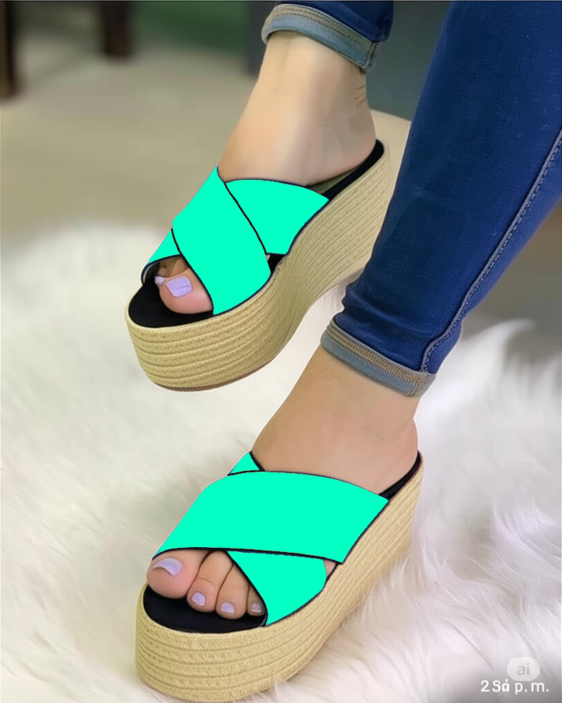 Sandalias Plataforma Esparto Cruzadas | Comodidad y Estilo