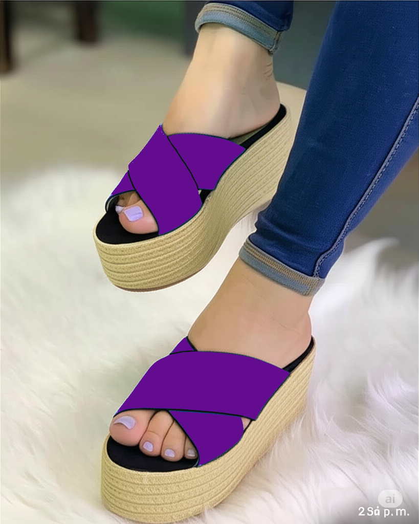 Sandalias Plataforma Esparto Cruzadas | Comodidad y Estilo