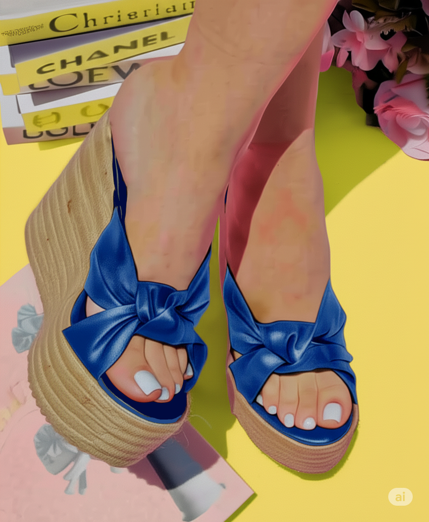Cuñas "Summer Knot" con Nudo y Plataforma de Yute