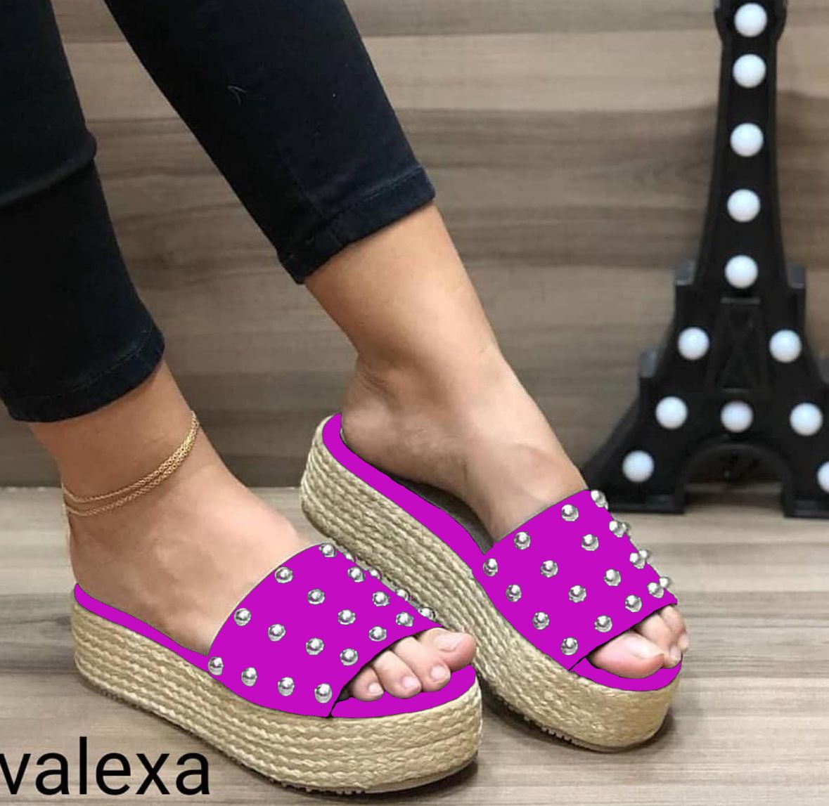 Plataformas "Rebel Chic" con Estoperoles y Suela de Yute