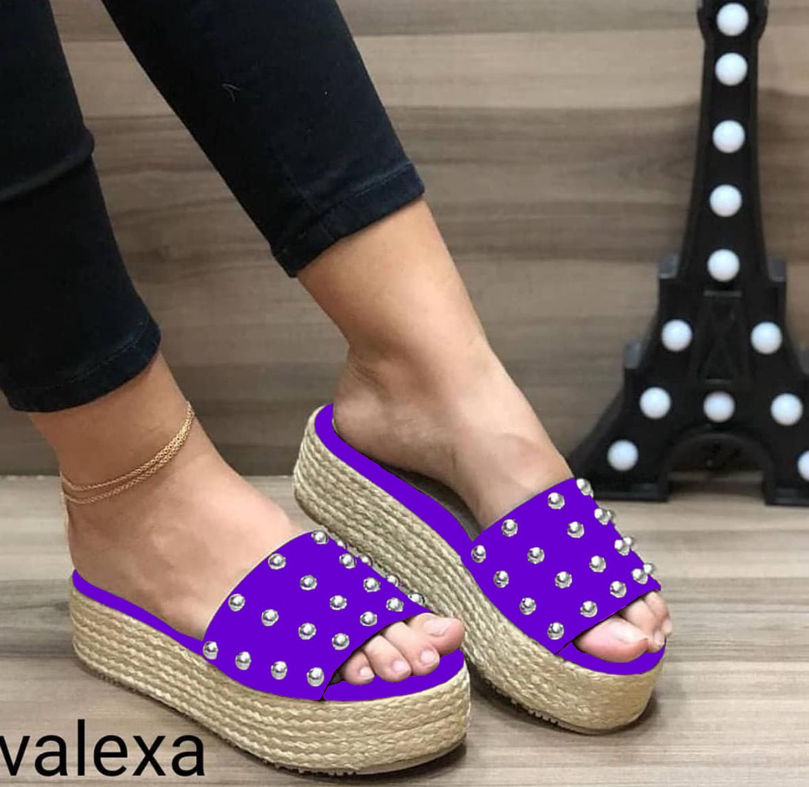 Plataformas "Rebel Chic" con Estoperoles y Suela de Yute