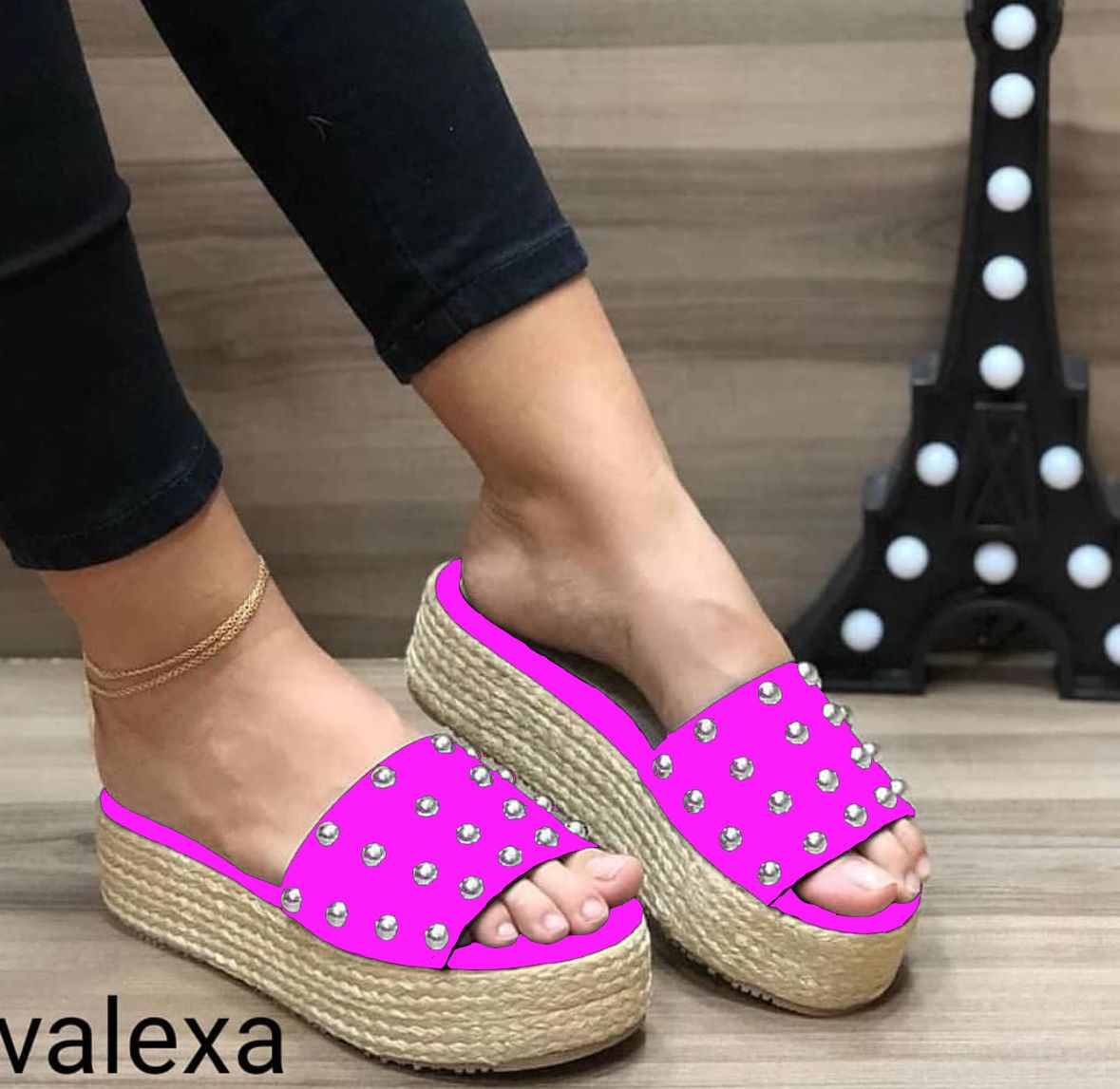 Plataformas "Rebel Chic" con Estoperoles y Suela de Yute