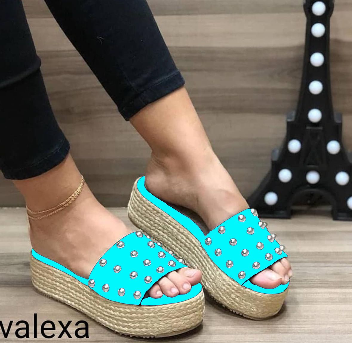 Plataformas "Rebel Chic" con Estoperoles y Suela de Yute