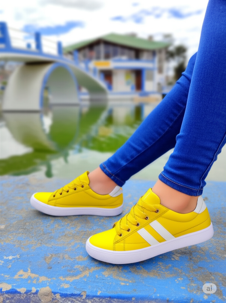 Zapatos Urbanas "Stripe Ace" con Detalles Blancos
