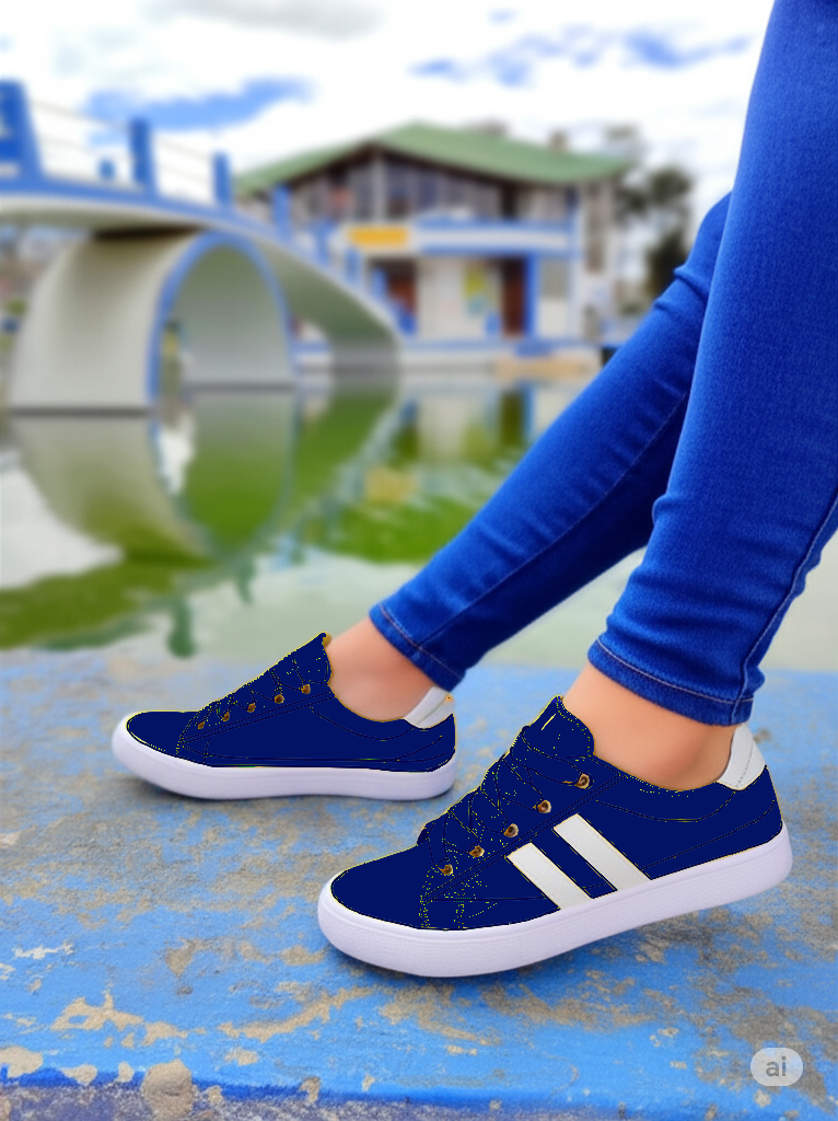 Zapatos Urbanas "Stripe Ace" con Detalles Blancos