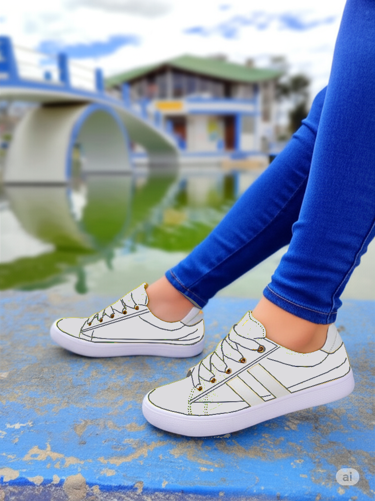 Zapatos Urbanas "Stripe Ace" con Detalles Blancos