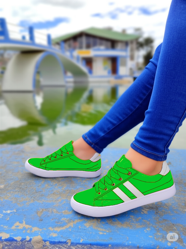 Zapatos Urbanas "Stripe Ace" con Detalles Blancos