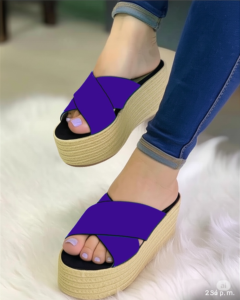 Sandalias Plataforma Esparto Cruzadas | Comodidad y Estilo