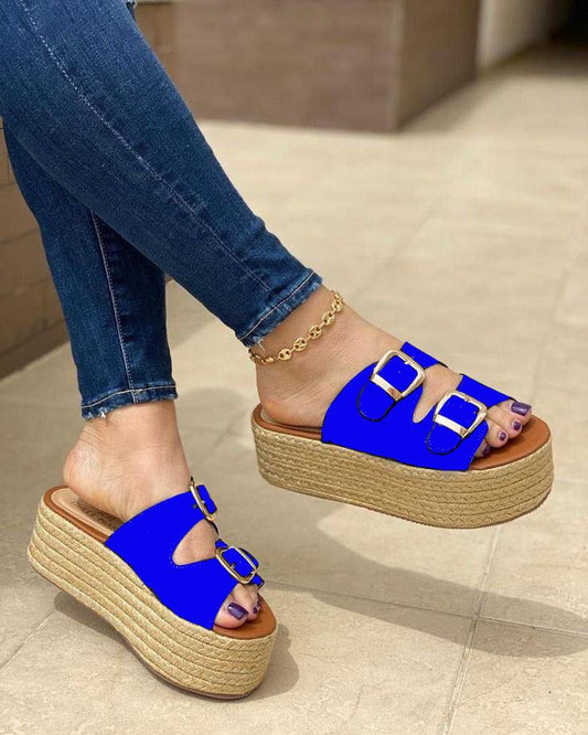 Plataformas "Buckle Bliss" de Jean Marino con Suela de Yute