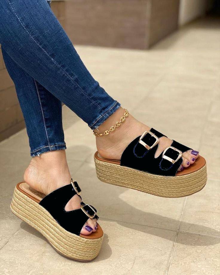 Plataformas "Buckle Bliss" de Jean Marino con Suela de Yute